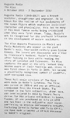The Kiss by Rodin text