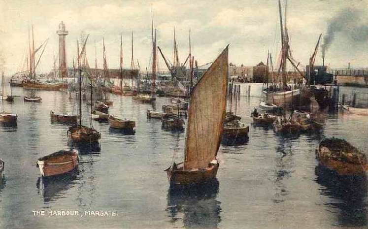Old postcard of Margate Harbour
