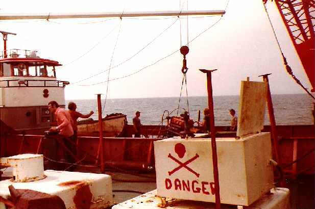 Broken generator being craned off