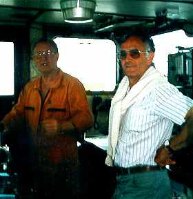 Captain Pete & Mark Roman on bridge
