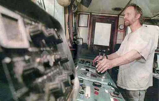 Skipper Phil Payne at helm of Yeoman Rose