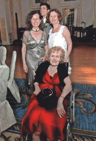Dorothy in 2009 with grandson & daughters