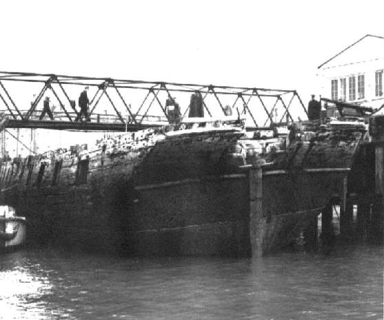 HMS Cornwallis as a jetty