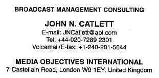 Broadcast Management Consultants Card