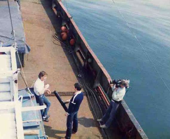 TV crew filming