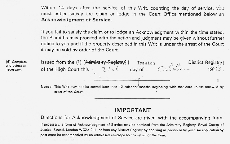 1988 Writ on Bridge of Communicator p2