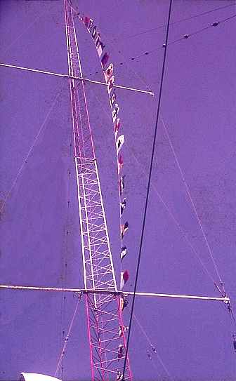 Flags from mast of Mebo 2