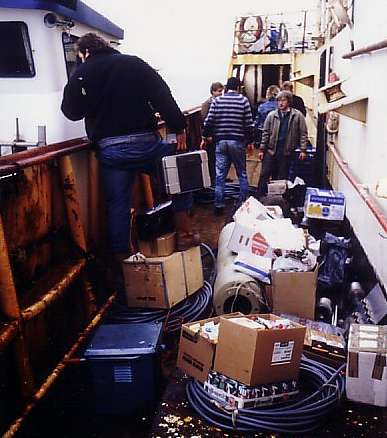 Supplies on deck of Zeemeeuw
