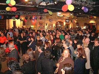 Crowd enjoying retro night