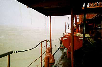 Heavy rain running from heli pad