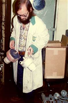 Bob Nokes inspects a filter