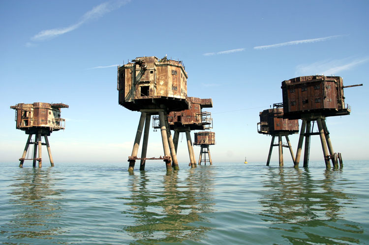 Shivering Sands Army Forts looking north west