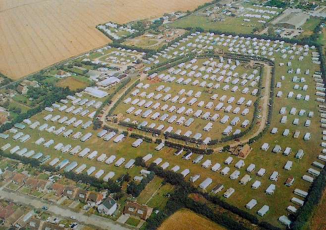 Reculver caravan park from air
