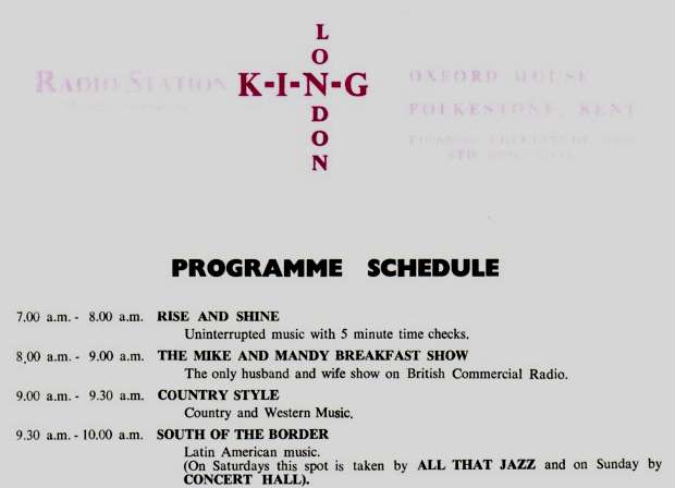 Radio KING Programme Schedule 1965