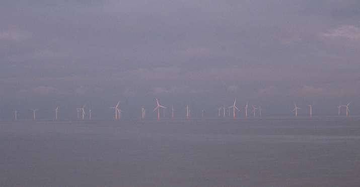 Windfarm in storm clouds