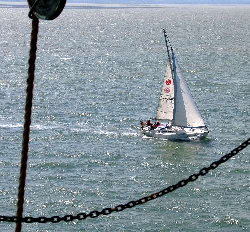 Yacht passes close by