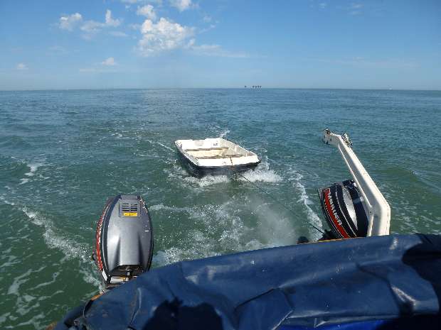 Heading West with Shivering Sands Towersd behind
