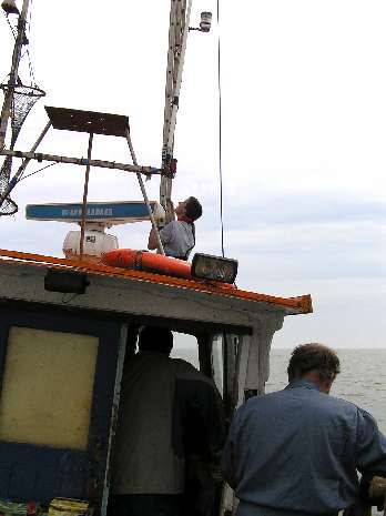 Ladder being secured