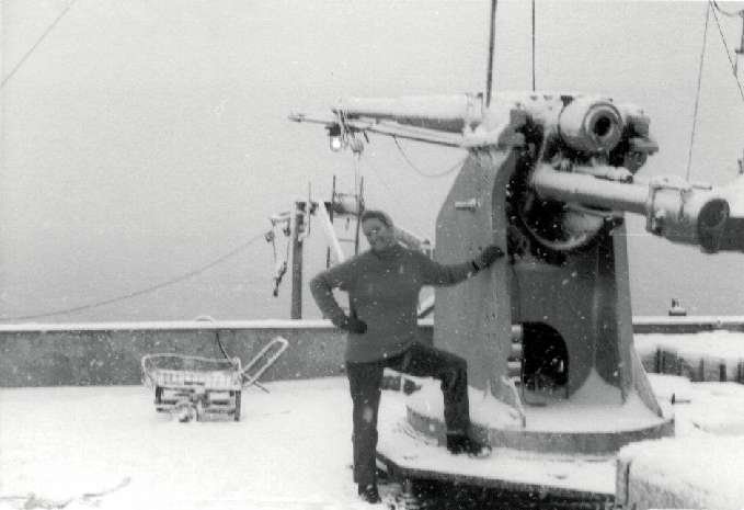 Joan Bates poses in the snow