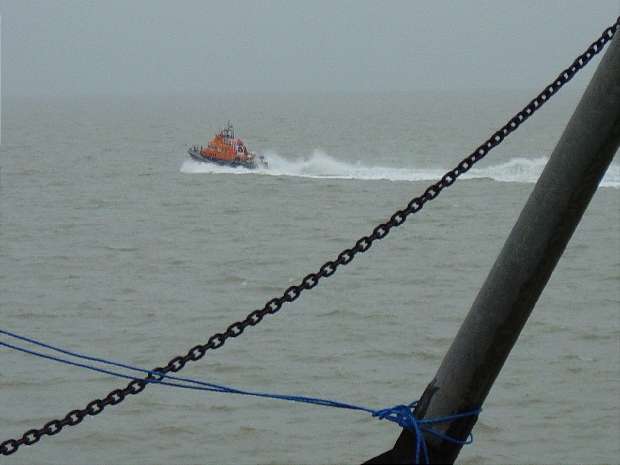 Harwich lifeboat passing
