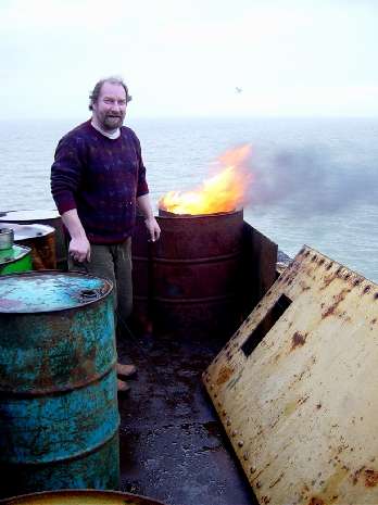 Burning waste