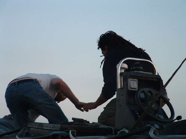 A hand aboard