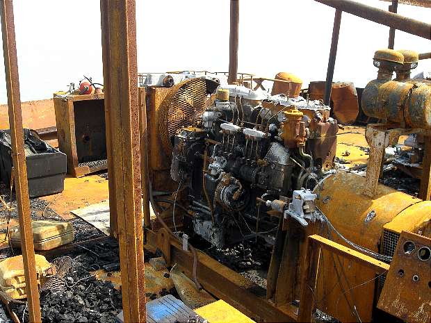 Remains of wrecked Gardner 180 generator