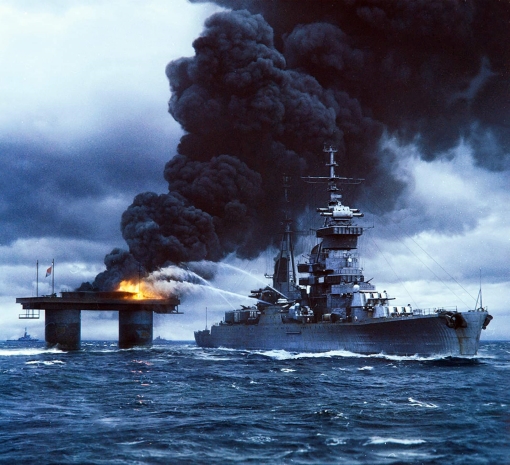 Artists impression Navy Fire Fighting
