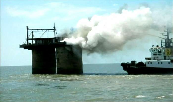 Fire Tug douses down