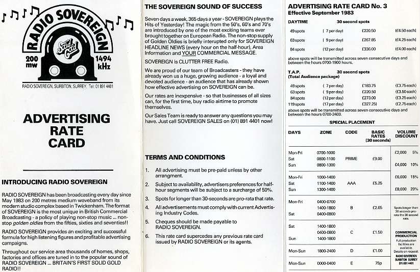 Radio Sovereign Rate Card