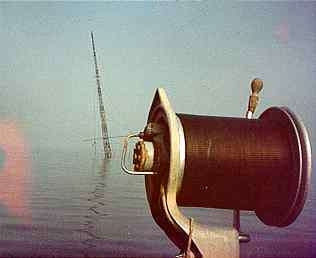Mi-Amigo mast from fishing boat stern