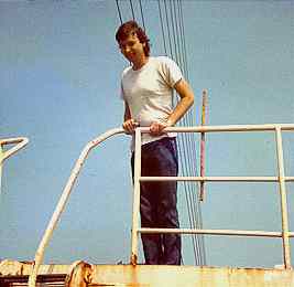 Stuart Vincent on upper stern deck