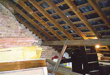 Rafters from inside roof