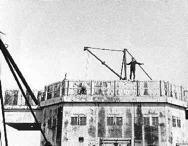 Top of control tower on Shivering Sands fort