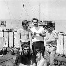 Group DJ's & Engineers on roof of Shivering Sands G1 gun tower