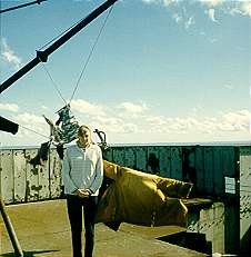 Janet Hooper on roof of G1 Tower