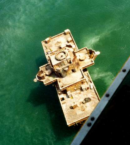U3 HMS Tongue Fort from air less guns 1992 Colour