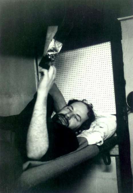 Dave Simser in his bunk