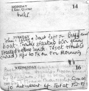 Bill Rollins Diary Page 1