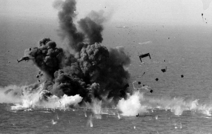 Aerial shot of explosion